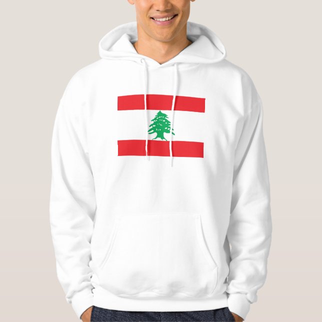 Hooded Sweatshirt with Flag of Lebanon (Front)