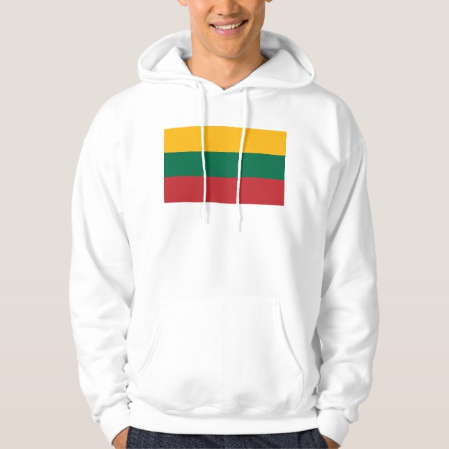 Hooded Sweatshirt with Flag of Lithuania (Front)