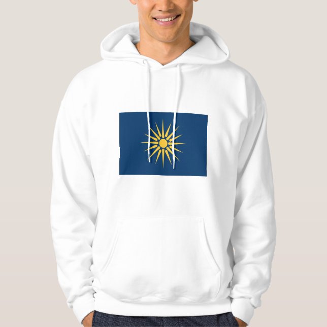 Hooded Sweatshirt with Flag of Macedonia, Greece (Front)