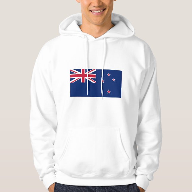 Hooded Sweatshirt with Flag of New Zealand (Front)