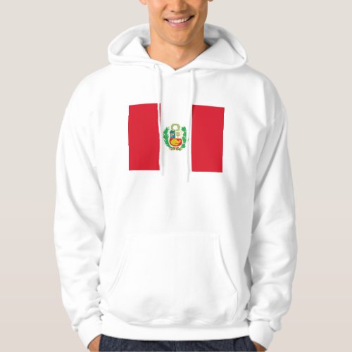 Hooded Sweatshirt with Flag of Peru