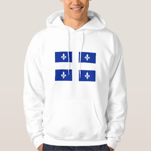 Hooded Sweatshirt with Flag of Quebec Canada