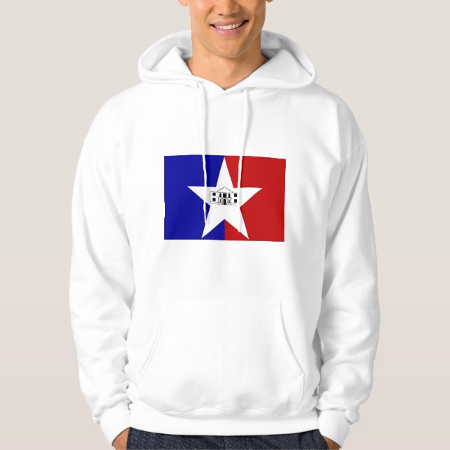 Hooded Sweatshirt with Flag of San Antonio, USA (Front)