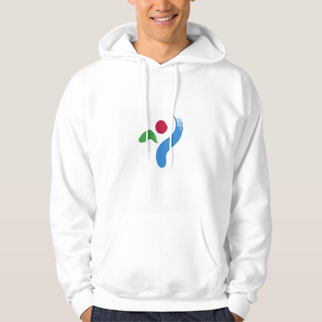 Hooded Sweatshirt with Flag of Seoul, South Korea (Front)