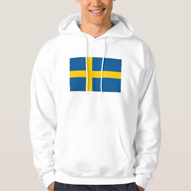 Hooded Sweatshirt with Flag of Sweden (Front)