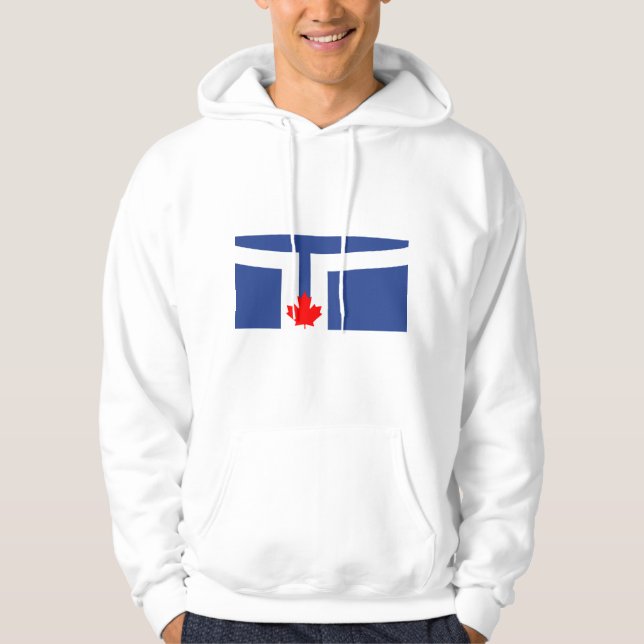 Hooded Sweatshirt with Flag of Toronto, Canada (Front)