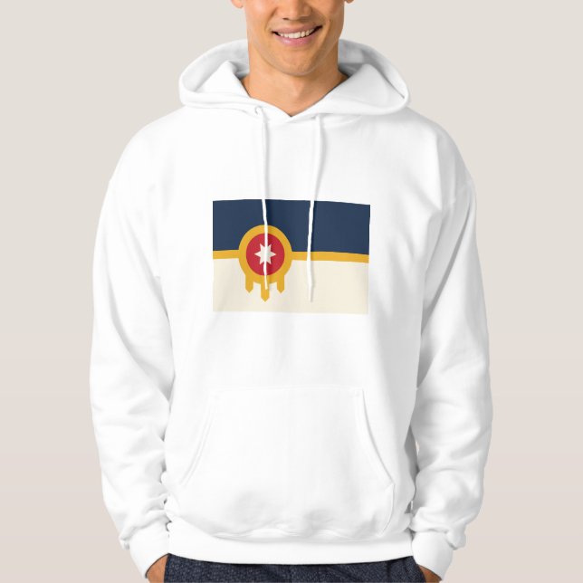 Hooded Sweatshirt with Flag of Tulsa, Oklahoma (Front)