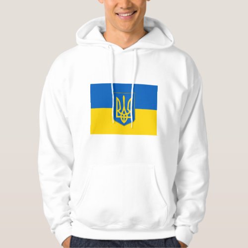 Hooded Sweatshirt with Flag of Ukraine