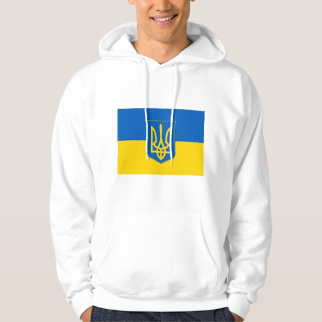 Hooded Sweatshirt with Flag of Ukraine (Front)
