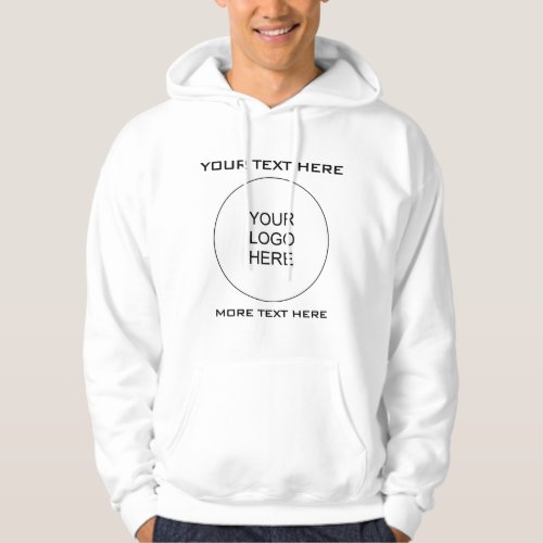 Hoodie Company Logo Here Double Sided Mens White