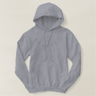 Hoodie Embroidered Womens' flower design
