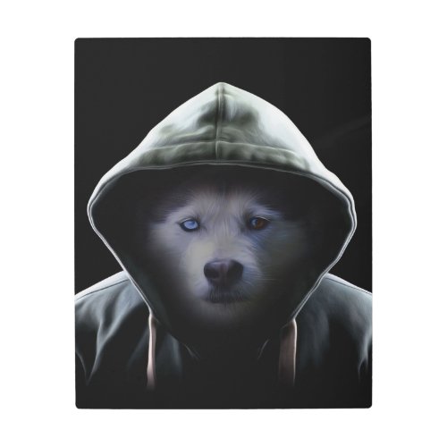 Hoodie Husky Canvas Metal Print