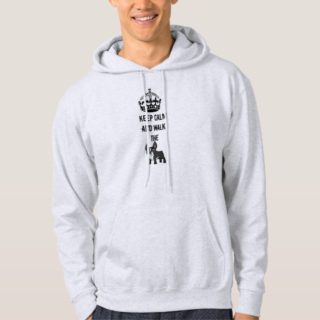 Hoodie Keep calm and walk the french bulldog (Front)
