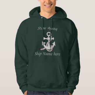 Hoodie - Ship Anchor with Name and Rank Dark