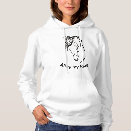Hoodie sweatshirt with silhouette of a horse