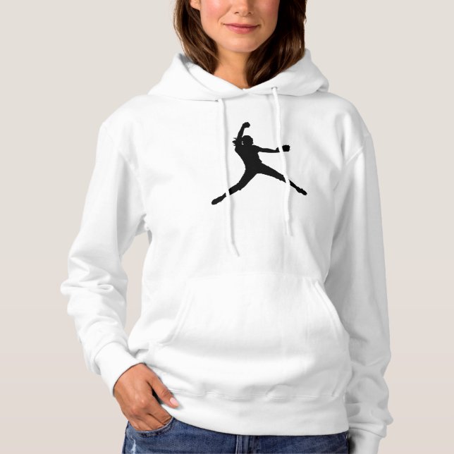 Hoodie with Black Fastpitch Silhouette (Front)