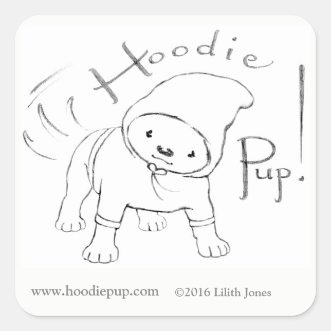 HoodiePup Stickers! Square Sticker (Front)
