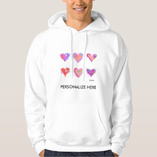 Hoodies, Sweats - Pop Art Crazy Hearts 2 Hoodie