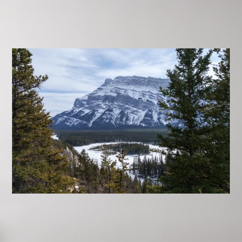  Hoodoos and Snowy Tunnel Mountain Alberta Poster