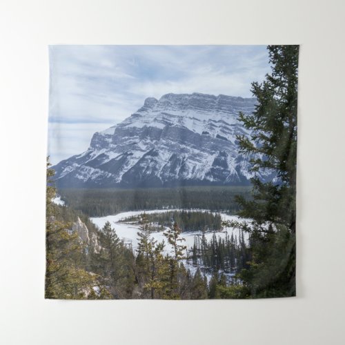  Hoodoos and Snowy Tunnel Mountain Alberta Tapestry
