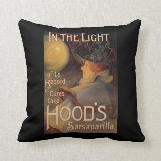 Hood's Sarsaparilla Promotional Poster Throw Pillow
