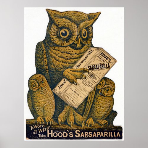 Hoods Sarsaparilla Restorative Tonic Poster