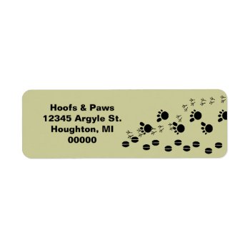 Hoof Hooves Paw Paws Tracks Return Address Labels by layooper at Zazzle
