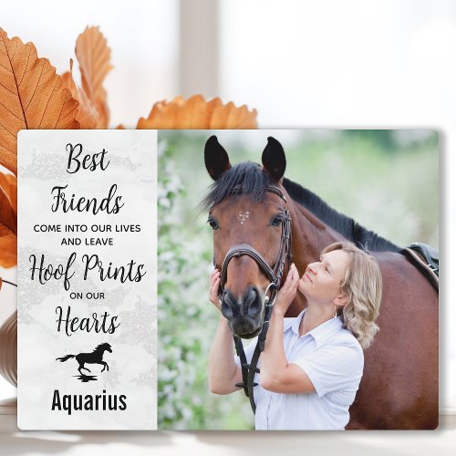 Hoof Prints On Our Hearts Custom Horse Memorial Plaque