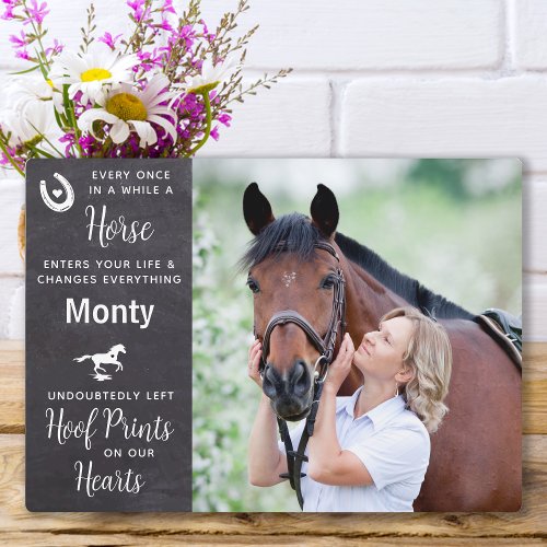 Hoof Prints On Our Hearts Pet Horse Memorial Plaque