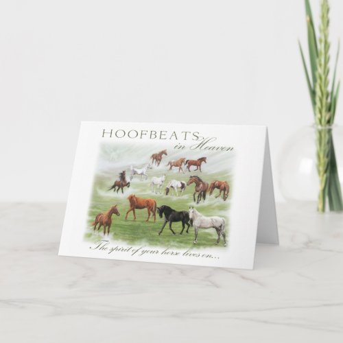 Hoofbeats in Heaven  Horse Sympathy Card