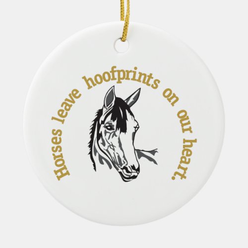 Hoofprints On Our Hearts Ceramic Ornament