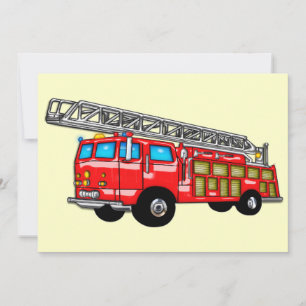 Hook and Ladder Fire Engine Invitation
