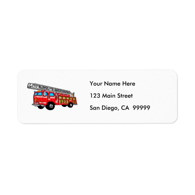 Hook and Ladder Fire Engine Label (Front)