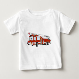 Hook and Ladder Fire Truck Cartoon Baby T-Shirt