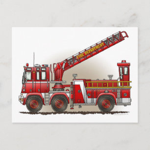 Hook and Ladder Fire Truck Postcard