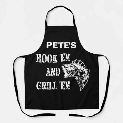Hook Em And Grill Em BBQ Apron