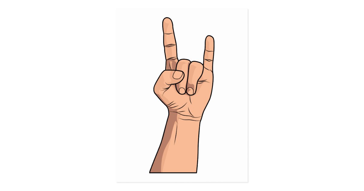 Hook 'em Hand Sign Gesture Postcard | Zazzle.com