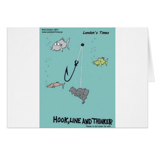 Hook Line & Thinker Funny Gifts Tees & Cards (Front Horizontal)