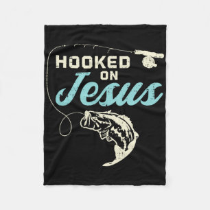 Hook On Jesus Byss Fishing Christian Religious God Fleece Blanket