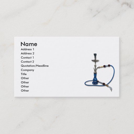 Customizable Hookah082510, Name, Address 1, Address 2, Conta... Business Card Template