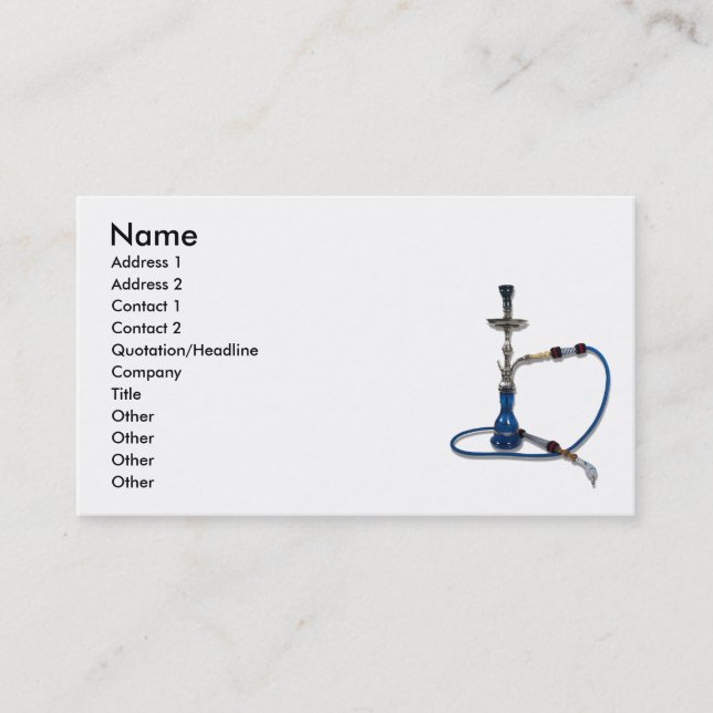 Hookah082510, Name, Address 1, Address 2, Conta... Business Card (Front)