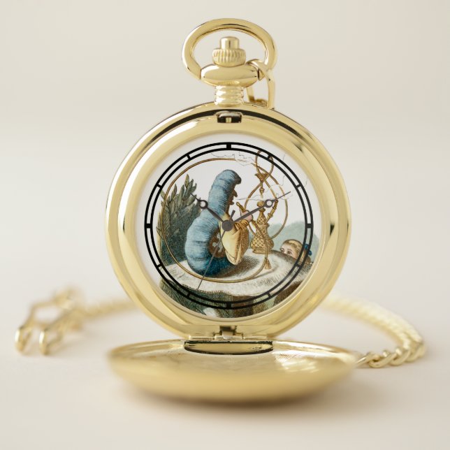 Hookah Caterpillar From Alice In Wonderland Pocket Watch (Inside)