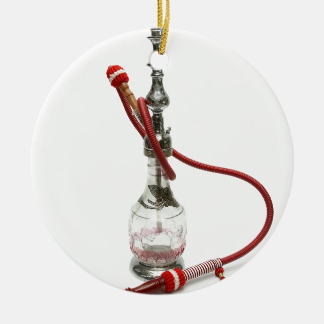 Hookah Water Pipe Ceramic Ornament (Front)