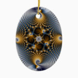 Hooked And Netted - Fractal Ceramic Ornament
