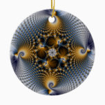 Hooked And Netted - Fractal Ceramic Ornament