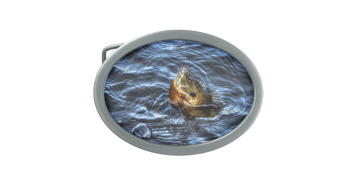 Hooked Bluegill Sun Fish Gone Fishin' Art Belt Buckle | Zazzle