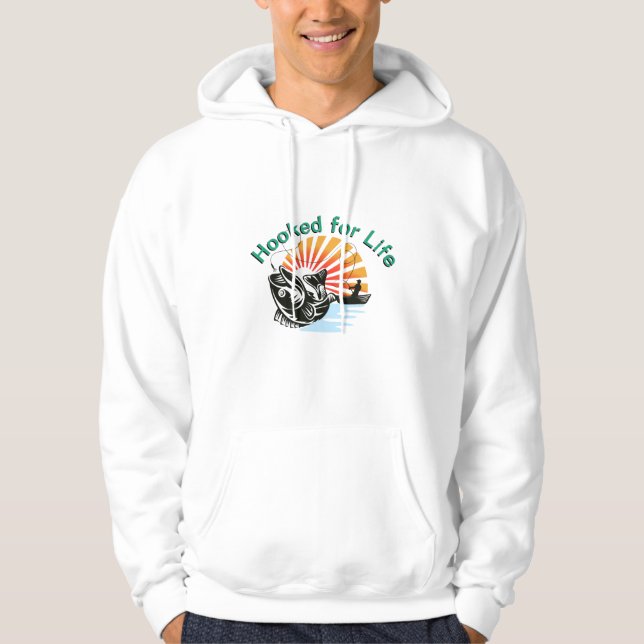 Hooked for a life Fishing Hoodie (Front)