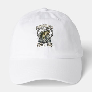 Hooked for Life Bass Fishing Heart Hat
