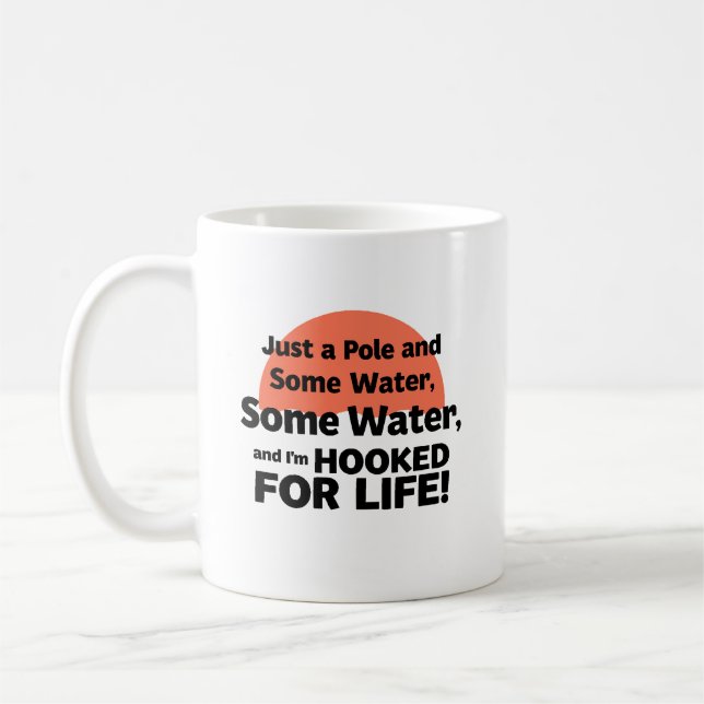 Hooked for Life Fishing Coffee Mug (Left)