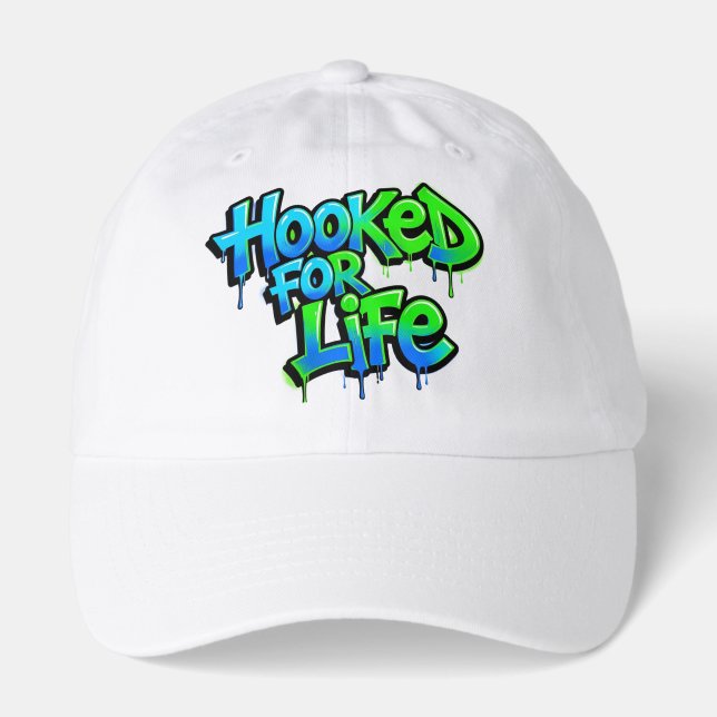 Hooked For Life Rainbow Graffiti Hat (Front)